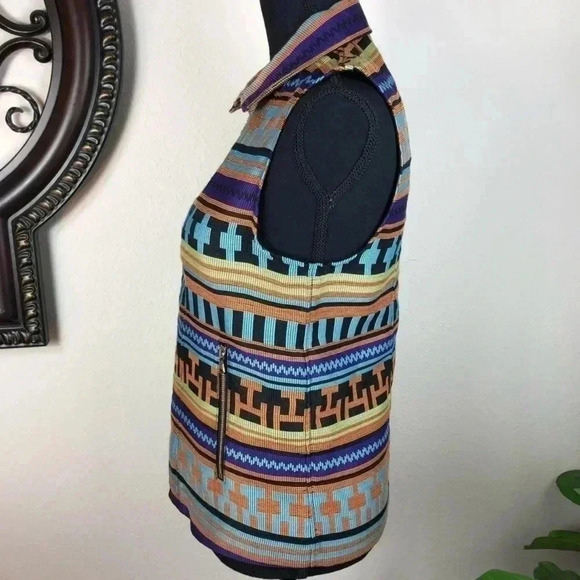 MSGM Women’s Cross Zip Sleeveless Multicolor Vest Size 38 Made in Italy - Picture 5 of 16